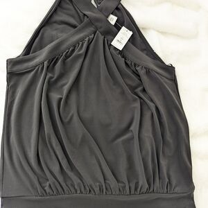 White House Black Market Black Halter Blouse